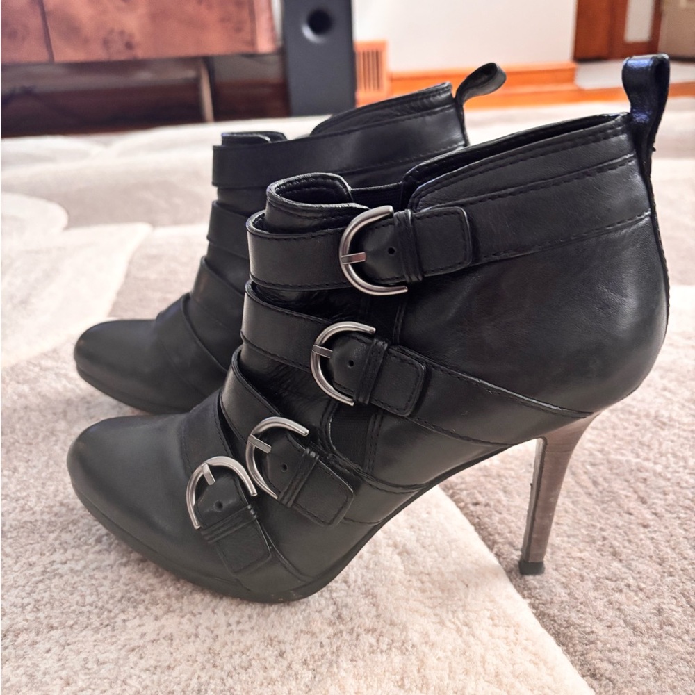Coach Black Multi-Buckle Heeled Boots